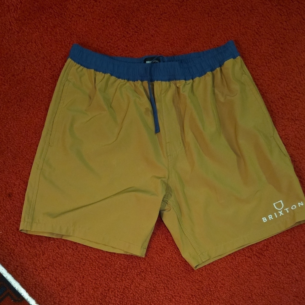 Brixton Tan and Navy Shorts